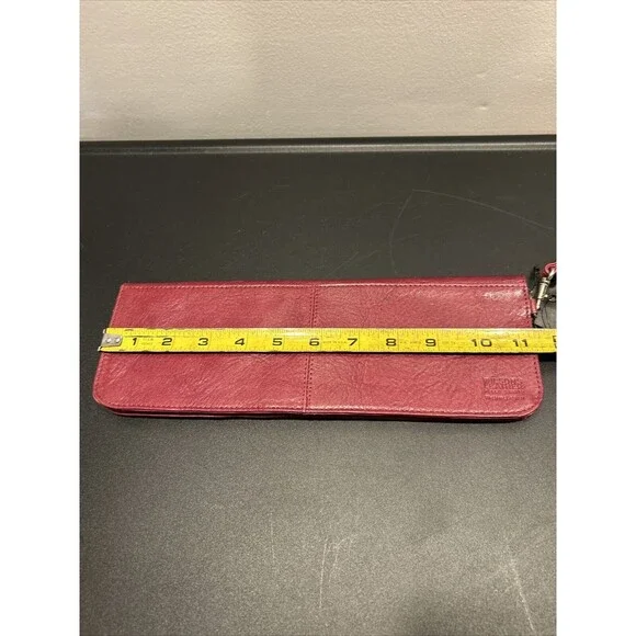 NWT Wilsons Leather Red Wristlet Clutch Purse - Picture 7 of 9